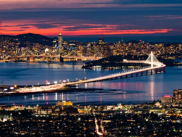 Bay Area event entertainment with city skyline