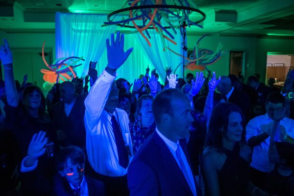 Blacklight setup at a themed event