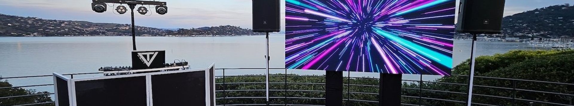 LED video wall for a corporate event presentation