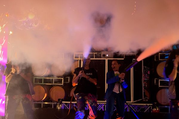 Guests enjoying a lively social event with entertainment
