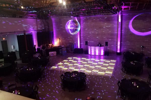 Dance floor with colorful lighting for an event party