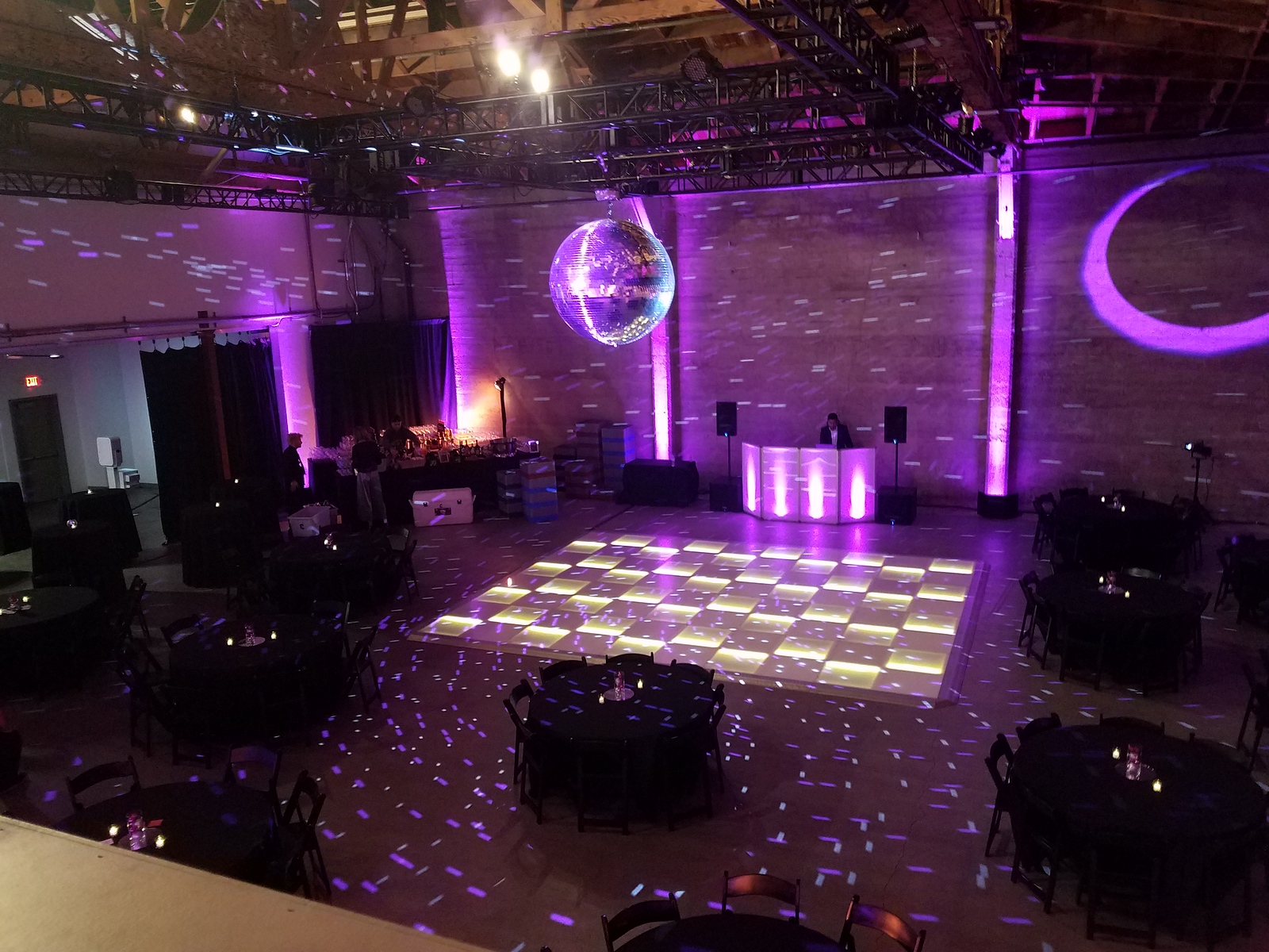Dance floor with colorful lighting effects