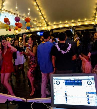Students and guests enjoying a high-energy dance event