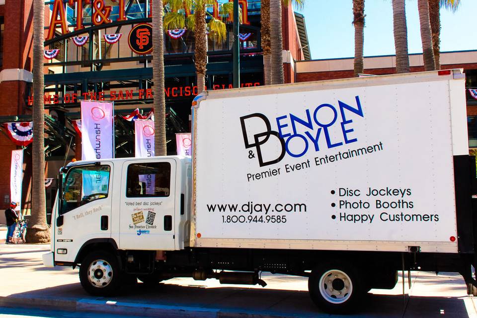 Denon & Doyle DJ and event production setup during a wedding ceremony