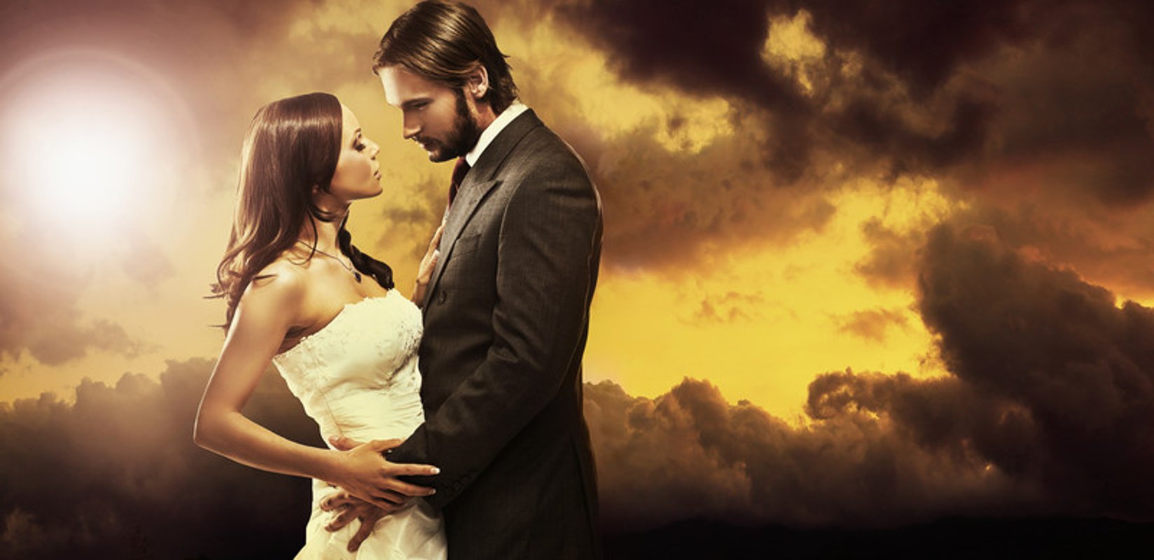 Wedding couple sharing vows during ceremony
