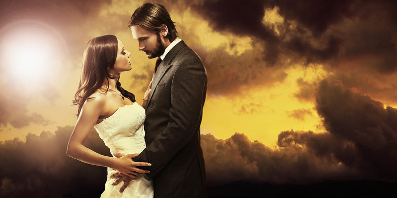 Wedding couple sharing vows during ceremony