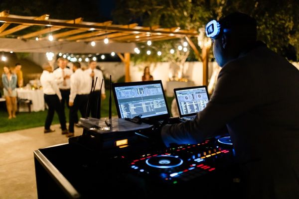 Wedding reception dance floor with Denon and Doyle DJ entertainment