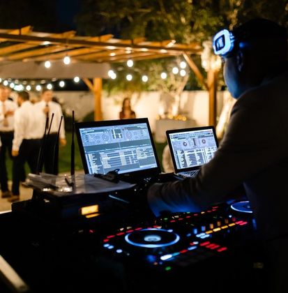 Wedding reception with DJ entertainment and dancing