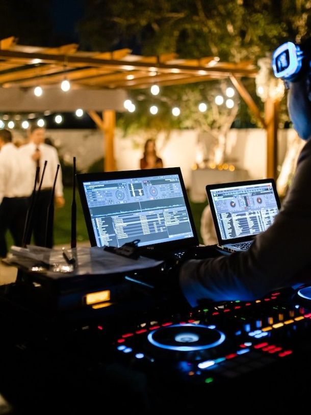 Denon & Doyle DJ and MC team at a wedding reception